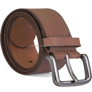 Cinturón informal de cuero de grano completo de alta calidad para hombres para jeans con cinturón de vestir con hebilla de latón resistente al mejor precio - Product Image 1