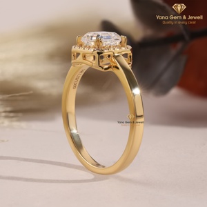 แหวนเพชรทรง Asscher แบบ Halo น้ำหนัก 1.00 กะรัต สี E ความสะอาดระดับ VVS2 สำหรับผู้หญิง ดีไซน์ทันสมัย ทองคำแท้ 14K ได้รับการรับรองจาก IGI เพชร CVD ที่เพาะเลี้ยงในห้องปฏิบัติการ - Product Image 3