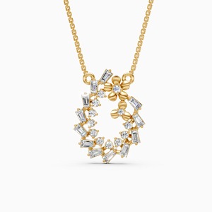 จี้เพชรเพาะเลี้ยงในห้องปฏิบัติการ 0.55 กะรัต รูปทรงเกลียวประณีต ทำจากทอง 9K สีเหลือง ขาว และโรสโกลด์ - Product Image 2