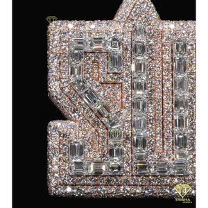 Moissanite Diamond <b>Name</b> Pendant Rhodium Plated 925 Silver Hip Hop <b>Chain</b> Iced Brilliant Cut Necklace Luxury Streetwear Jewelry - Product Image 6