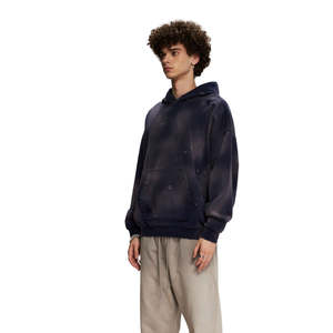 Men's Oversized Tie-Dye Hooded Sweatshirt Regular Sleeve French Terry Cotton Pocket Design Autumn Style - Product Image 2