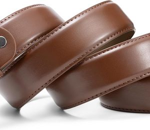 Ceinture décontractée pour homme en cuir véritable, couleur unie, boucle carrée argentée, imprimée, durable, noir marine, 3,5 cm x 110 cm - Product Image 2