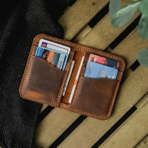 Perfect Genuine Leather <b>Card</b> <b>Holder</b> <b>Wallet</b> With Button Closure Tan Color - Product Image 2