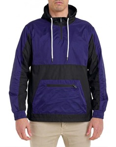 New Style <b>Mens</b> Retro Color Block Hooded Windbreaker <b>Jacket</b> Lightweight Half Zip <b>Pullover</b> Street Fashion Outdoor Layer - Product Image 4