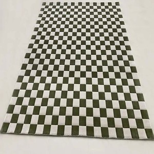 Tapis moderne à motif damier, tissé à la main, doux et moelleux, antidérapant, pour salon, chambre, bureau, hôtel, décoration - Product Image 5