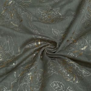 Heavy Weight Embroidered <b>Sequin</b> Lace Fabric Luxury Fashion Textile For Bridal Evening Wear Party Dress And Designer Garments - Product Image 6