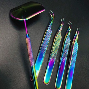 White Color Gold Tip With Micro Fiber Tip Eyelash Extension Tweezers Set Sustainable Fan Makin And Volume Lash Tweezer Logo mink - Product Image 6