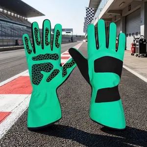 Guantes de Carreras de Karting de Cuero de Alto Rendimiento, Completos, Antideslizantes, Unisex, con Cierre de Cordón, Diseño Panelado para Exteriores, Personalizables - Product Image 6