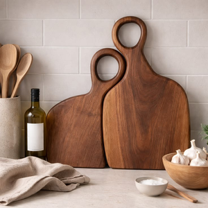 Tabla de Cortar Redonda de Madera de Acacia Natural, Textura de Mármol Única, Nuevo Diseño, Plato de Madera para Servir en la Cocina, para Queso - Product Image 3