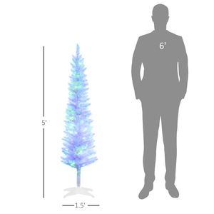 Albero di Natale Artificiale Preilluminato a Forma di Matita, Alto 1,5 Metri, con 250 Rami Colorati e 150 Luci LED, Decorazione Natalizia - Product Image 6