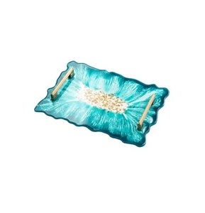 Popular Design 100% Natural <b>Epoxy</b> Resin Serving Tray Home Kitchen <b>Table</b> Ware Food Serving Tray Very Good Quality - Product Image 4