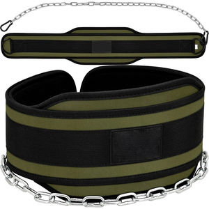 Ceinture de musculation en cuir avec chaîne en acier, personnalisable, pour dips et tractions, options de design sur mesure - Product Image 1
