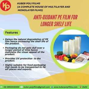 Rollo de película de plástico PE antioxidante de grado alimenticio 100%, vida útil mejorada suave y brillante a prueba de humedad para productos químicos - Product Image 6