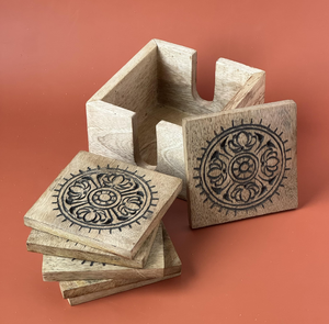 High Quality Wooden Coaster Crafts from India Decorations Coaster Perfect Hold Wood Coaster - Product Image 6