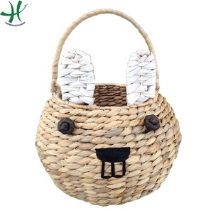 Lovely Bear-Handle Water Hyacinth Laundry Basket for <b>Kids</b> & <b>Teens</b> Convenient <b>Storage</b> Solution - Product Image 6