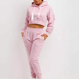 Produit phare : Ensemble streetwear pour femme, col montant, fermeture éclair, short en toile, logo personnalisé, survêtement d'hiver, sweat-shirt et pantalon, ensemble deux pièces - Product Image 2