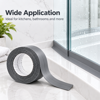 Bande d'étanchéité autocollante en PVC gris pour baignoire, 28 mm x 3,2 m, étanche pour salle de bain