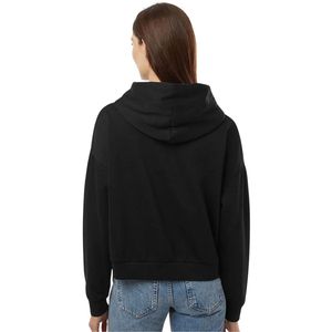 เสื้อฮู้ดผู้หญิงสีดำ ผ้าคอตตอนผสมพรีเมียม แขนยาว เนื้อผ้านุ่ม น้ำหนักเบา เหมาะสำหรับใส่ลำลอง ใส่เที่ยว ใส่ได้ทุกวัน - Product Image 2
