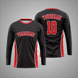 Camiseta deportiva de manga larga con sublimación personalizada – Camiseta de entrenamiento atlético con impresión de número y nombre de equipo personalizados - Product Image 1