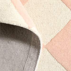 Alfombra Moderna y Contemporánea para Sala de Estar, Hecha a Mano, con Diseño Floral Rosa/Marfil, de Lana 100% de Nueva Zelanda, Suave y Afelpada - Product Image 3