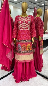 Nueva Colección de Diseñador, Conjunto de Sharara y Dupatta con Bordado Completamente Cosido, Salwar Kameez de Chinnon Pesado para Adultos, FATEMA FASHION - Product Image 3