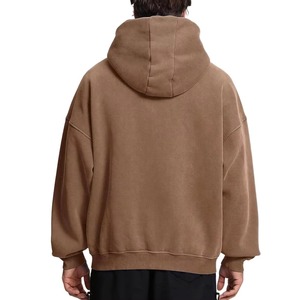 Men's Oversized <b>Zip</b>-Up <b>Hoodie</b> Solid Color Cotton Fleece Casual Sweatshirt with Front <b>Pocket</b> Winter Style Anti-Wrinkle Streetwear - Product Image 2