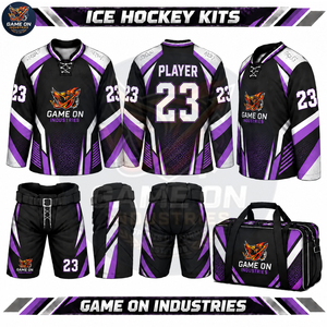 Ensemble de tenue de hockey sur glace personnalisé par sublimation, maillot respirant, pantalon, sac de voyage, fournisseur direct d'usine pour la vente en gros - Product Image 4