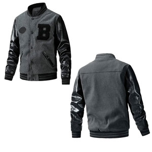 High Quality Custom Street Wear Logo Patch Baseball <b>Jacket</b> <b>Trucker</b> Letterman BaseBall Leather Varsity <b>Jacket</b> For Men - Product Image 4