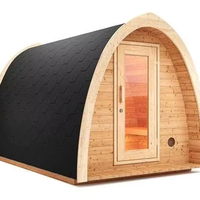 A-Frame Iglu-Sauna |   Natürliches Kiefernholz, Asphaltschindeldach & Glastür |   Für 4-6 Personen geeignet