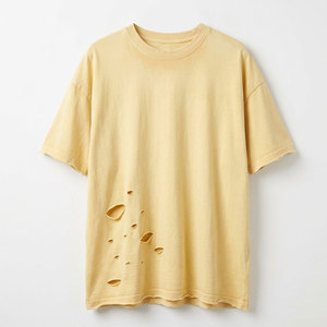 T-shirts déchirés élégants, design tendance, tissu doux, vêtements décontractés, parfaits pour le style streetwear et un look moderne. - Product Image 1