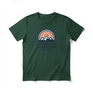 เสื้อยืดแขนสั้นโอเวอร์ไซส์ผ้าฝ้ายถักคุณภาพสูง 100% ขายส่ง พิมพ์ลายกราฟิกภูเขาตามสั่ง สำหรับกิจกรรมกลางแจ้ง จำนวนมาก - Product Image 4