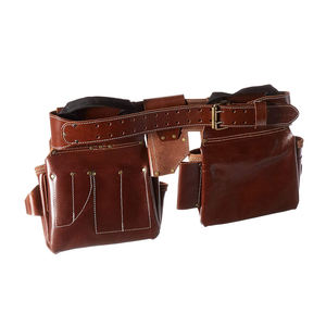 Cinturón de Herramientas de Cuero Marrón, Bolsa de Cintura Ajustable, Organizador de Trabajo para Carpintero, para Construcción - Product Image 1
