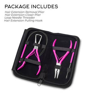 Kit de Herramientas de Alta Calidad para Extensiones de Cabello Hechas a Mano, Alicates de Acero Inoxidable Rosa, Tijeras, Aguja, Regal Impex - Product Image 5