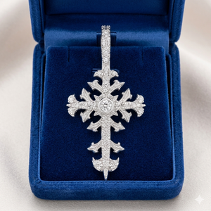 925 <b>Silver</b> Rhodium Plated Custom Iced Jesus Filigree Cross Pendants <b>Necklace</b> Lab Grown Diamond Christian Religious Jewelry Fine - Product Image 3