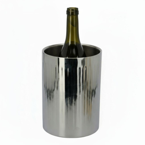Seau à vin isotherme double paroi en acier inoxydable de qualité supérieure, refroidisseur de bouteilles de champagne pour bars et hôtels de luxe, seau à glace en métal - Product Image 4