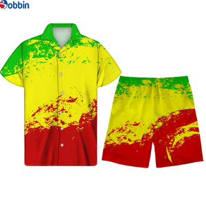 Collection d'été : Chemise boutonnée personnalisée pour homme, pantalon de plage à manches courtes, costumes pour homme grande taille, confortables et respirants - Product Image 2