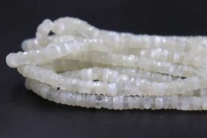 Piedras preciosas sueltas de piedra lunar blanca natural, cuentas facetadas con forma de neumático, hebras para hacer joyas, cuentas perforadas con corte de rueda - Product Image 5