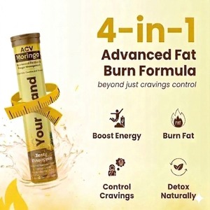 Comprimés effervescents au vinaigre de cidre de pomme OEM avec Moringa, soutien au métabolisme et à la gestion du poids, saveur ananas épicée - Product Image 4