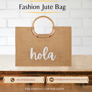 Promotional Indian Custom Made <b>Large</b> Shopping Solid Color Gift <b>Tote</b> Burlap <b>Bag</b> Waterproof <b>Canvas</b> Jute Beach <b>Bag</b> with cane handle - Product Image 2