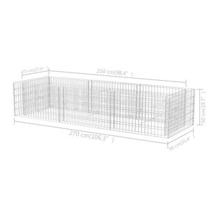 Fioriera Rialzata in Gabion 106.3 X 35.4 X 19.7 Pollici in Acciaio Zincato Argento - Product Image 6