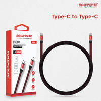 Câbles USB Type-C tressés en nylon durables ROADPOWER à charge rapide, variantes USB, 60W, conception anti-emmêlement, transfert de données haute vitesse, 1000MM