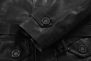 New High Quality Men's Spring Eco-Friendly Windproof Breathable Leather <b>Jacket</b> with Front Logo Casual Street Style - Product Image 4