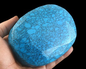 Lote al por mayor de 5000 quilates de turquesa calentada, cabujón ovalado facetado de corte esmeralda, piedra preciosa natural suelta para suministro de joyería - Product Image 4