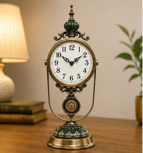 Horloge de bureau moderne, mécanique, sonnerie horaire, fonctionnement silencieux, décoration de maison haut de gamme, idées de cadeaux uniques, cadeau du Nouvel An, objet de collection - Product Image 6