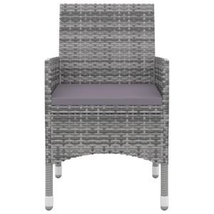 Grand ensemble de salle à manger de jardin en rotin PE gris pour une collection de meubles d'extérieur haut de gamme - Product Image 4