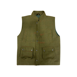Veste en laine vert olive pour homme, imperméable, sans manches, gilet d'hiver, poches utilitaires, veste de chasse en plein air - Product Image 1