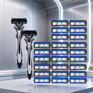 Maquinilla de Afeitar de Seguridad para Hombre Reutilizable Ecológica de Alta Calidad con 6 Cuchillas Reemplazables, sin Mango, de Acero Inoxidable Duradero, 15g - Product Image 3