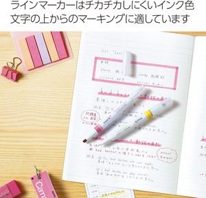 Stylo surligneur double pointe KOKUYO Mark+ – Marqueur japonais aux couleurs douces, double embout fin et biseauté pour notes et journalisation - Product Image 6