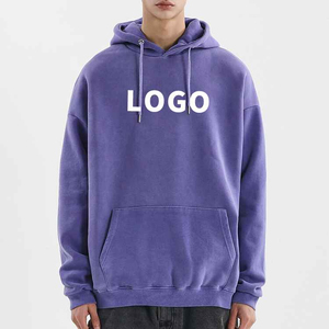 Sweat-shirts à capuche personnalisés en gros, mode, délavés à l'acide, épaules tombantes, 100% coton, sweat-shirts à capuche streetwear pour hommes, logo personnalisé - Product Image 2