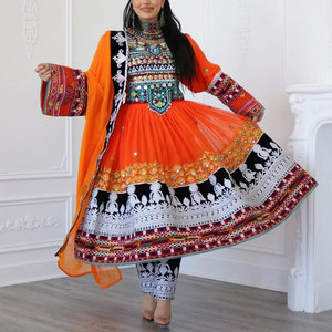 Robe afghane pour femmes, vêtements ethniques traditionnels élégants à manches longues, vêtements modestes confortables à coupe ample, vêtements brodés pour musulmanes - Product Image 6